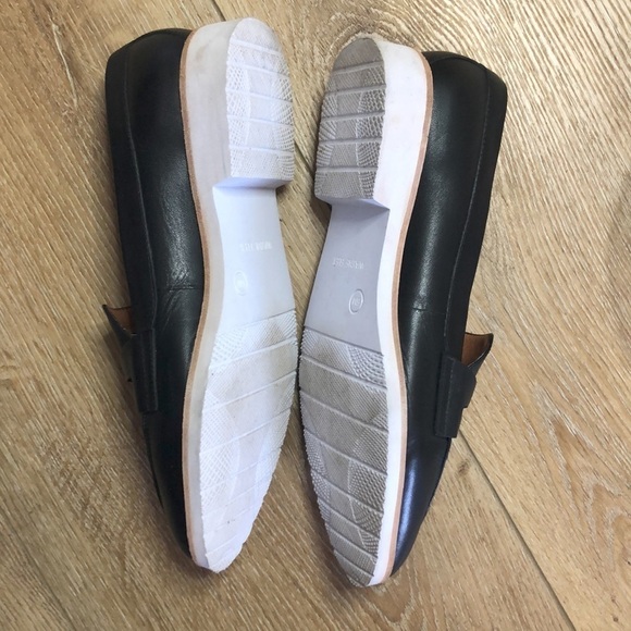 Wayne Flex Black Leather Loafers w/White Soles 6M - Picture 3 of 6
